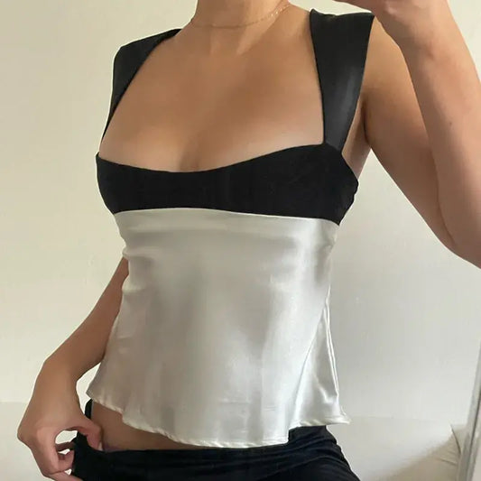 Women Satin Clothes Camisole Crop Tops Summer