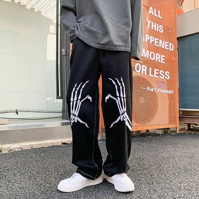 Streetwear Embroidery Baggy Jeans